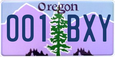 OR license plate 001BXY