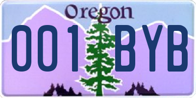 OR license plate 001BYB