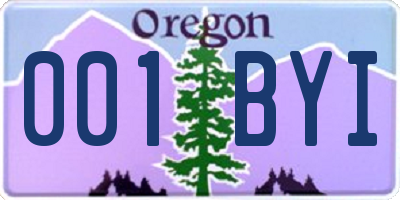 OR license plate 001BYI