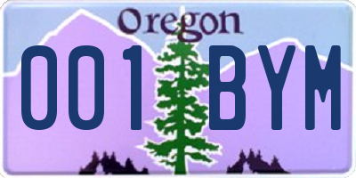 OR license plate 001BYM