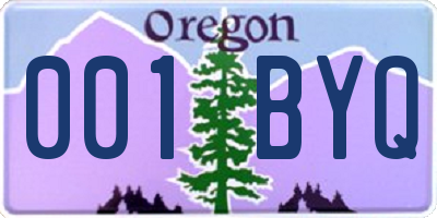 OR license plate 001BYQ