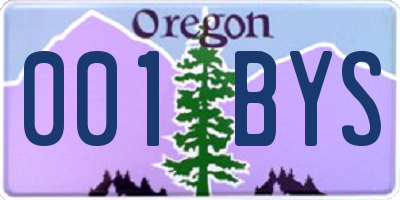 OR license plate 001BYS