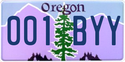 OR license plate 001BYY