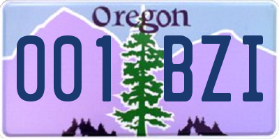 OR license plate 001BZI
