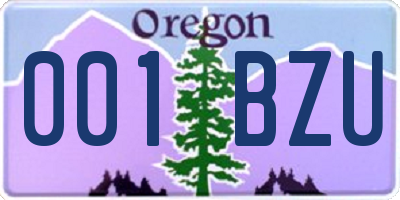 OR license plate 001BZU