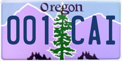 OR license plate 001CAI