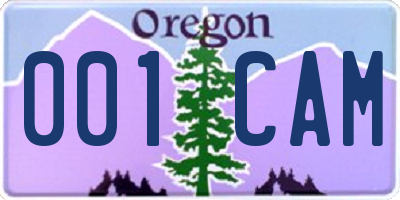OR license plate 001CAM