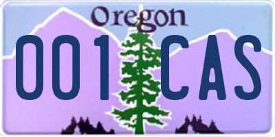 OR license plate 001CAS