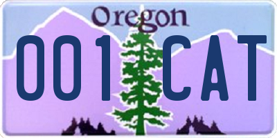 OR license plate 001CAT