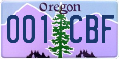 OR license plate 001CBF