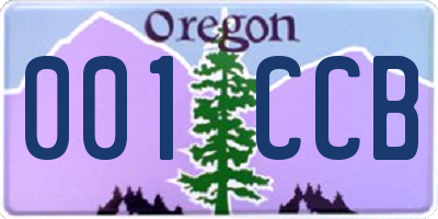 OR license plate 001CCB