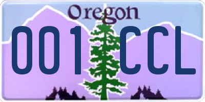OR license plate 001CCL