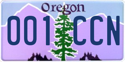 OR license plate 001CCN