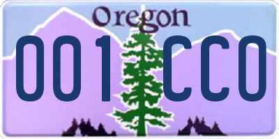 OR license plate 001CCO