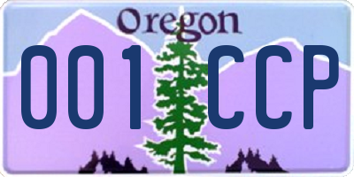 OR license plate 001CCP