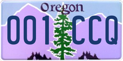 OR license plate 001CCQ