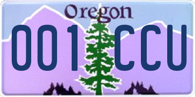 OR license plate 001CCU