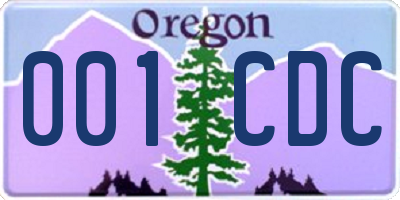 OR license plate 001CDC
