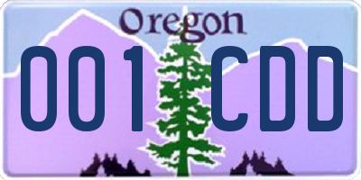 OR license plate 001CDD