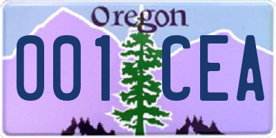 OR license plate 001CEA