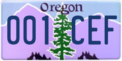 OR license plate 001CEF