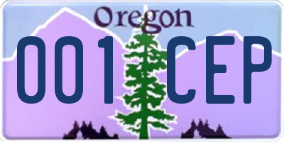 OR license plate 001CEP