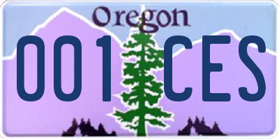 OR license plate 001CES