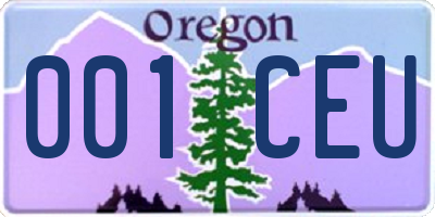 OR license plate 001CEU