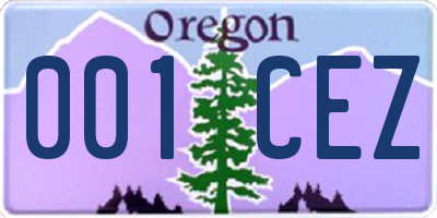 OR license plate 001CEZ