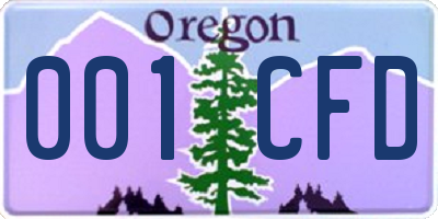 OR license plate 001CFD