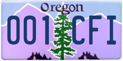 OR license plate 001CFI