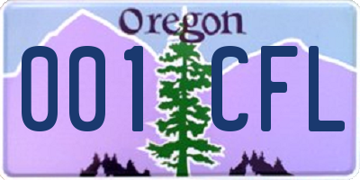 OR license plate 001CFL