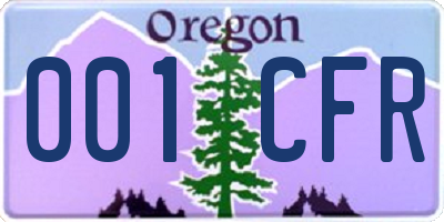 OR license plate 001CFR