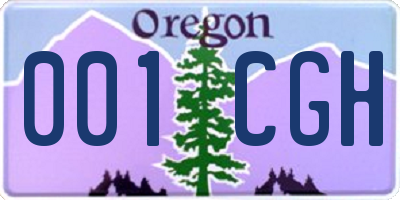 OR license plate 001CGH