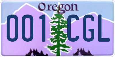 OR license plate 001CGL