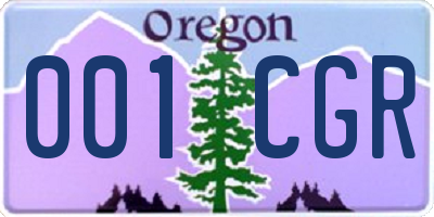 OR license plate 001CGR