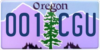 OR license plate 001CGU