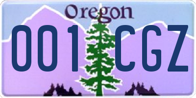 OR license plate 001CGZ