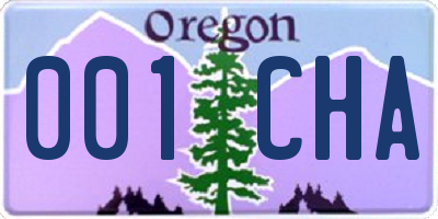 OR license plate 001CHA