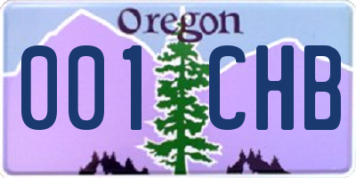 OR license plate 001CHB