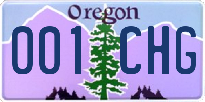 OR license plate 001CHG