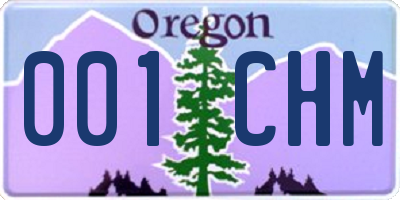 OR license plate 001CHM