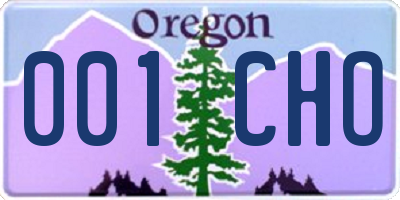 OR license plate 001CHO