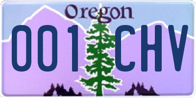 OR license plate 001CHV