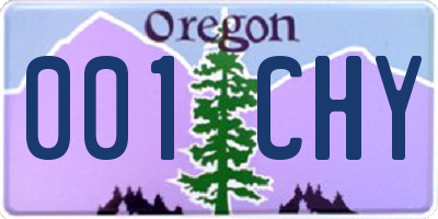 OR license plate 001CHY