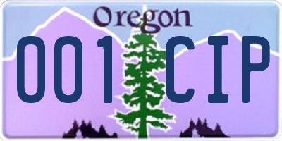 OR license plate 001CIP