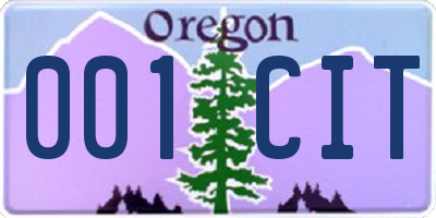 OR license plate 001CIT
