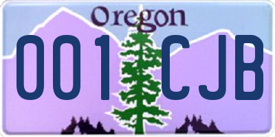 OR license plate 001CJB