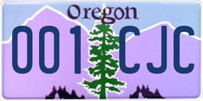 OR license plate 001CJC