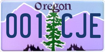 OR license plate 001CJE